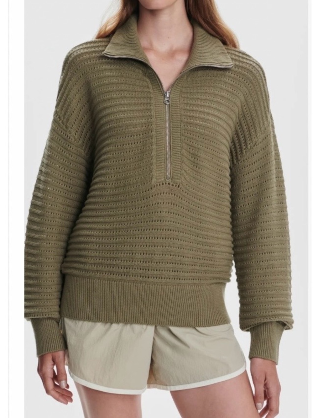 Varley Tara Pointelle Half-Zip Sweater - Picture 3 of 7